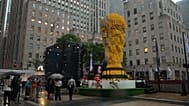 A 1.36 million-brick Lego FIFA World Cup trophy was unveiled by Cafu and Lego designer Christophe Vietti at Rockefeller Plaza, New York City, USA, on 6 July 2026.