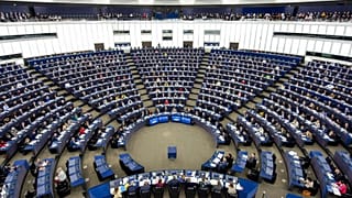 Der Plenarsaal des Europäischen Parlaments.