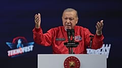 19 سبتمبر/أيلول 2025: الرئيس التركي رجب طيب أردوغان يلقي كلمة خلال مهرجان تكنوفيست للطيران والفضاء والتكنولوجيا في إسطنبول.