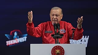 19 سبتمبر/أيلول 2025: الرئيس التركي رجب طيب أردوغان يلقي كلمة خلال مهرجان تكنوفيست للطيران والفضاء والتكنولوجيا في إسطنبول.