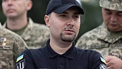 Kyryło Budanow bierze udział w uroczystości z okazji Dnia Flagi Państwowej w Kijowie na Ukrainie, w sobotę 23 sierpnia 2025 roku.