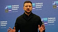 Ukraine's President Volodymyr Zelenskyy addresses the media on the sidelines of the NATO summit in Ankara, Turkey, 7 July.