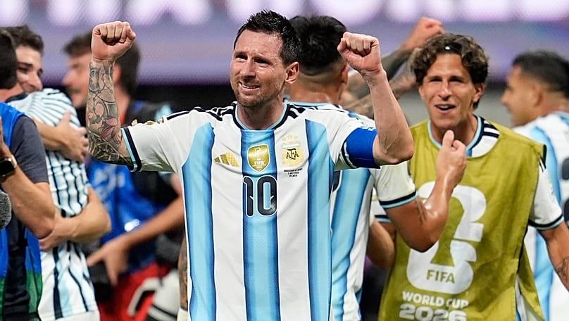 Messi emocionado após a vitória da Argentina sobre o Egito no Mundial 2026