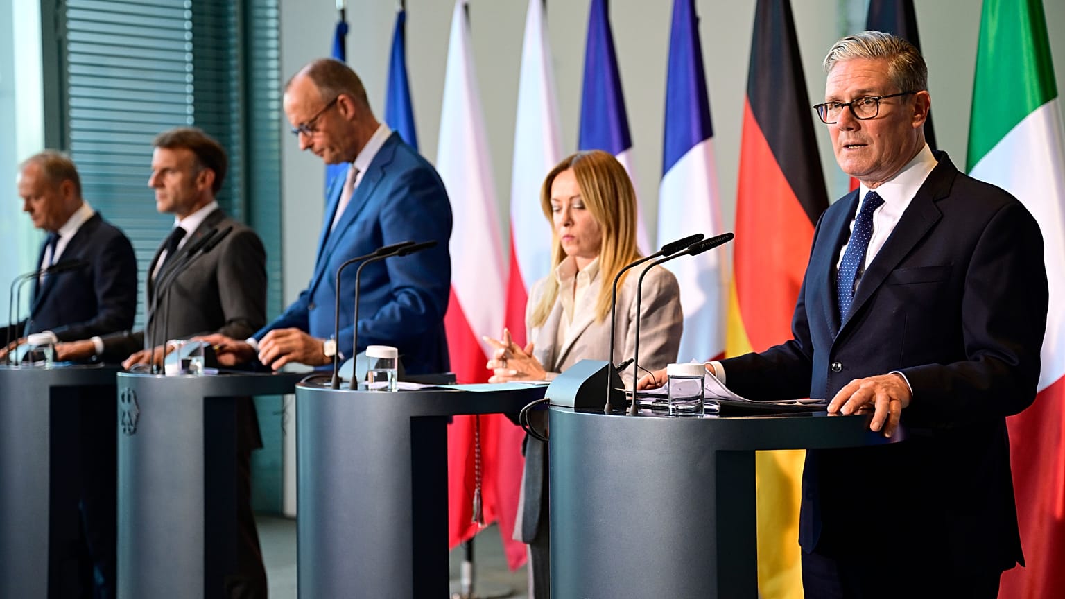 Spotkanie przywódców państw należących do Europejskiej Piątki (E5) oraz sekretarza generalnego NATO, w Berlinie w środę, 24 czerwca 2026 r.