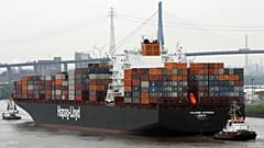 Ein Containerschiff im Hafen von Hamburg - ARCHIV