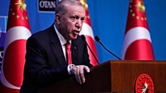 الرئيس التركي رجب طيب أردوغان يتحدث خلال مؤتمر صحفي على هامش قمة حلف الناتو في أنقرة، 8 يوليو/تموز 2026.