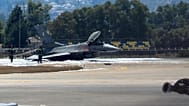 Το F-16 στο αεροδρόμιο της Ζακύνθου