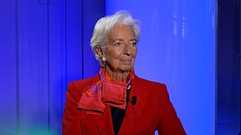 ECB President Christine Lagarde during an interview with Euronews on 9 July 2026.