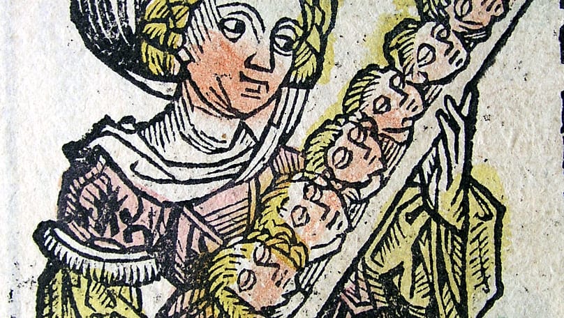 Felicitas und ihre sieben Söhne in einem Werk von Hartmann Schedel (1440-1514)