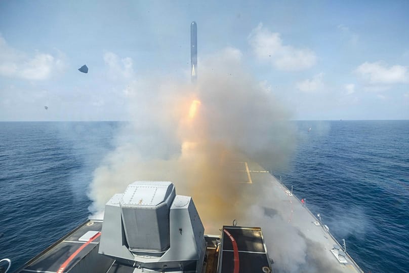 Un missile Tomahawk TLAM lors de l’opération « Epic Fury », le 28 février 2026. ( source : US Navy) 