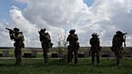 Soldiers practice military skills at a training ground near the frontline in the Zaporizhzhia region, 8 April 2026