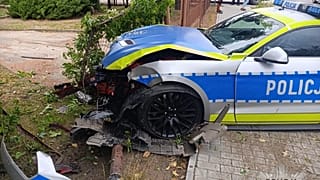 Policyjny Mustang GT rozbity pod Radomiem, 9 lipca 2026 r.