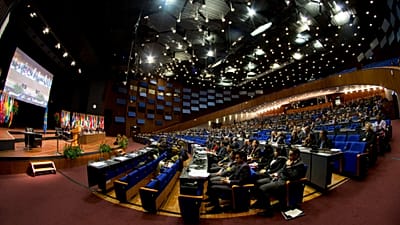 View of a session of the Conference of the States Parties of the Organisation for the Prohibition of Chemical Weapons in The Hague, 2 December, 2013