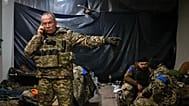 Commander of the Ukrainian army, Col. Gen. Oleksandr Syrskyi, gives instructions in a shelter in Soledar, the site of heavy battles with the Russian forces, in the Donetsk.