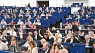 Members of the European Parliament vote during a plenary session