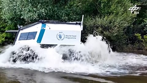 Screenshot of DLR video showing SHERP going into water