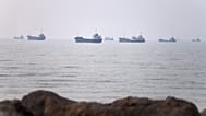 Commercial vessels are seen in the Strait of Hormuz off Bandar Abbas, Iran, Tuesday, June 30, 2026. 