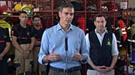 Pedro Sánchez, durante la declaración institucional del Gobierno.