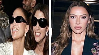 Dünyaca ünlü şarkıcı Jennifer Lopez (solda) arkadaşıyla fotoğraf çekilirken, pop müziğin başarılı temsilcilerinden Hadise de kameralara poz veriyor.