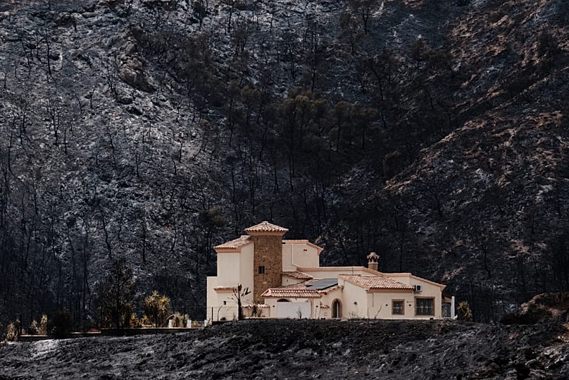 A view of a burnt area affected by wildfires in Bedar, 11 July, 2026