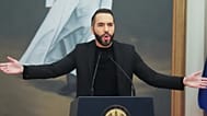 ARCHIVO - El presidente de El Salvador, Nayib Bukele, da una conferencia de prensa en San Salvador, El Salvador, el 14 de enero de 2025. (Foto AP/Salvador Meléndez, Archivo)