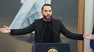 ARCHIVO - El presidente de El Salvador, Nayib Bukele, da una conferencia de prensa en San Salvador, El Salvador, el 14 de enero de 2025. (Foto AP/Salvador Meléndez, Archivo)