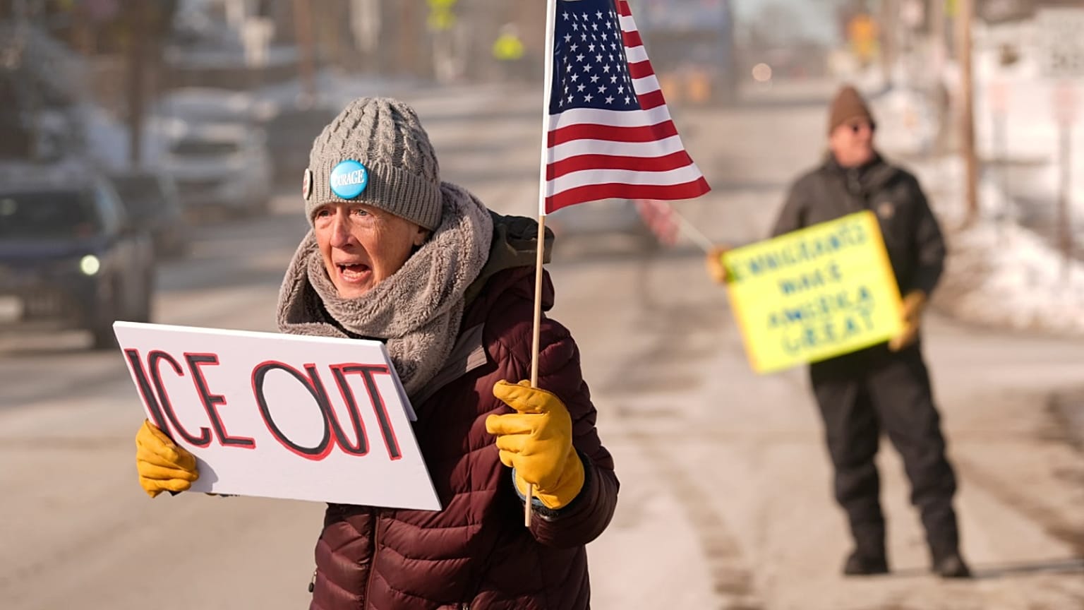 Maine'de bir ICE protestosu, Ocak 2026