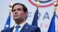 Marco Rubio, US Secretary of State listens as US President Donald Trump speaks during a news conference at the G7 summit, Wednesday, June 17, 2026, in Evian-les-Bains, France.