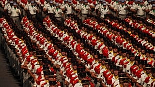French soldiers march during the Bastille Day military parade in Paris, 14 July, 2026