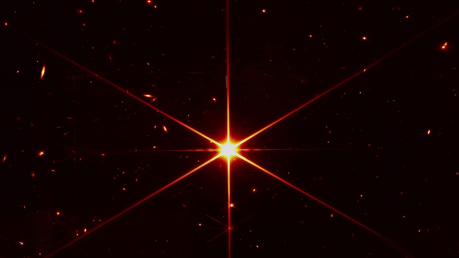Ficheiro – imagem divulgada pela NASA em 16 de março de 2022 mostra a estrela 2MASS J17554042+6551277 usada para alinhar os espelhos do Telescópio Espacial James Webb