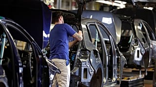 A Volkswagen factory in Germany, March 8, 2018. Volkswagen has announced restructuring in the EU. 