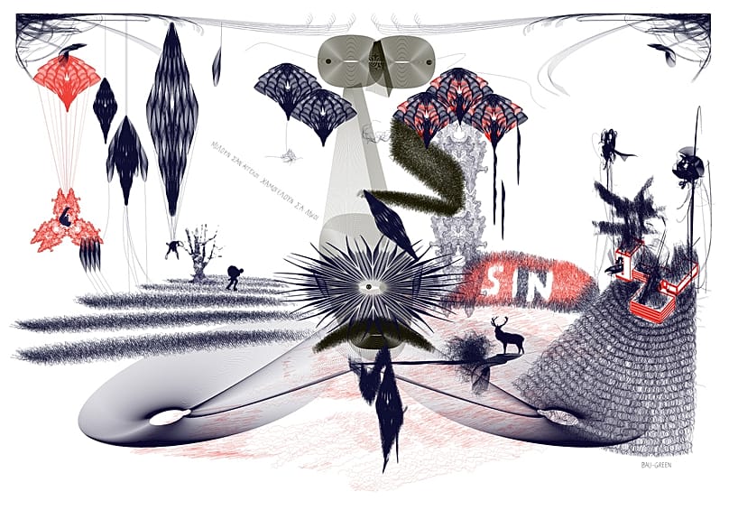 Meristomatrix, 2011,70x100cm, στυλό διαρκείας σε χαρτί, a.antonopoulou.art