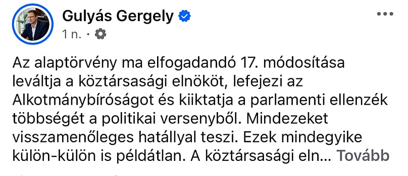 Gulyás Gergely bejegyzése