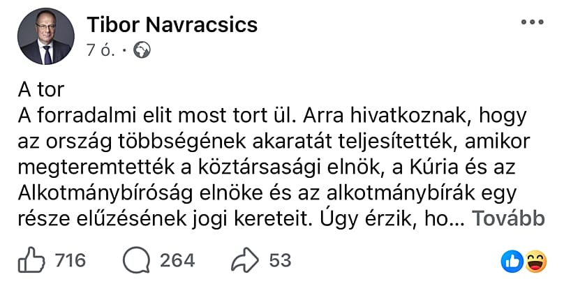 Navracsics Tibor bejegyzése