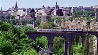 In this July 1996 file photo, Luxembourg's old town skyline is seen from across the deep gorge that runs through the city.