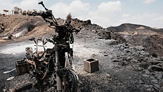 A view of a burnt area affected by wildfires in Bedar, 11 July, 2026