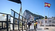 Workers dismantle a Spanish border checkpoint that separated Gibraltar from Spain in La Línea de la Concepción, 6 July, 2026