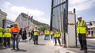 Workers remove the fence separating Gibraltar from Spain in La Línea de la Concepción, 15 July, 2026