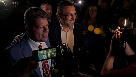 Chief Minister of Gibraltar and Leader of the Gibraltar Socialist Labour Party Fabian Picardo and Mayor of La Linea de la Concepción Jose Juan Franco