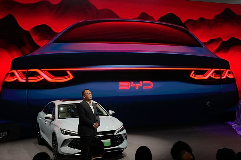 Global automakers and EV startups unveiled new models and concept cars at China's largest auto show in Beijing, Thursday, April 25, 2024