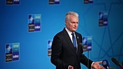 Lithuania's President Gitanas Nauseda speaks as he arrives for the NATO summit in Ankara, Turkey, Wednesday, 8 July 2026. (AP Photo/Emrah Gurel)