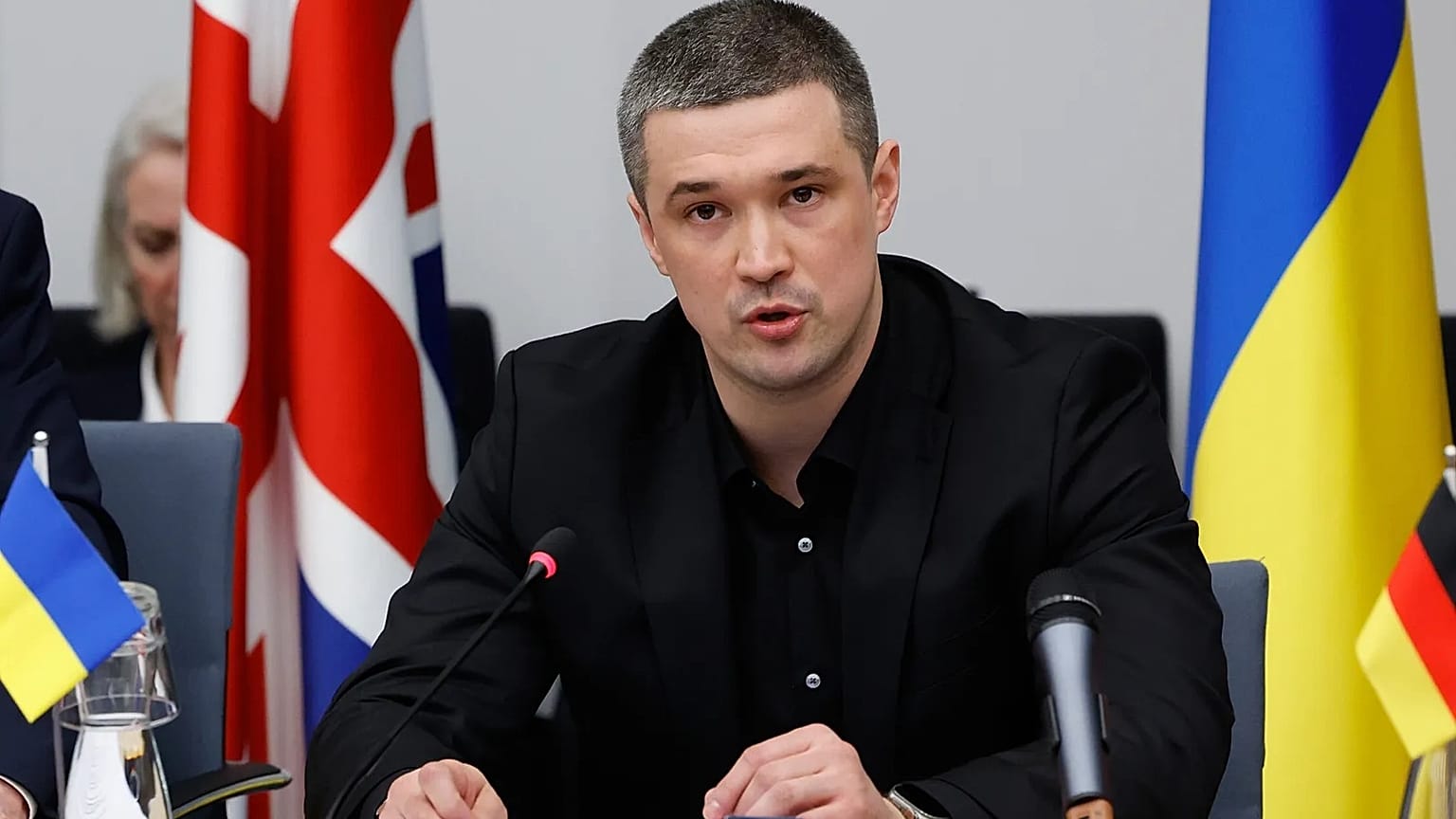 Ukraine's Defense Minister Mykhailo Fedorov speaks during a meeting of the Ukraine Defense Contact Group at NATO headquarters in Brussels, Thursday, Feb. 12, 2026.