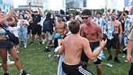 Des supporters réagissent pendant la demi-finale de la Coupe du monde entre l'Angleterre et l'Argentine, à Atlanta, mercredi 15 juillet 2026. (AP Photo/Ben Gray)