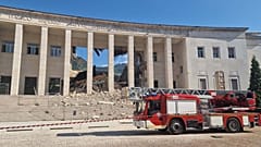 Foto del crollo del tribunale di Bolzano, 16 luglio 2026. Landesfeuerwehrverband Südtirol﻿