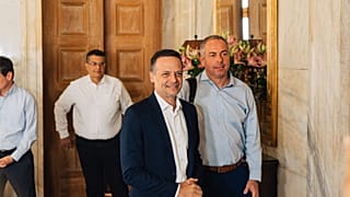 Ο Δήμαρχος Αθηναίων, Χάρης Δούκας, με εκπροσώπους της Ελληνικό Μετρό