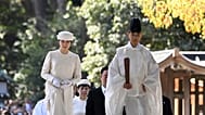 Japan's Princess Aiko, left, the daughter of Emperor Naruhito and Empress Masako, arrives to mark the 110th anniversary of the death of the wife of former emperor Meiji.