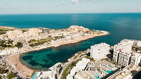 Malta’s coastline attracts many tourists for water sports and diving 