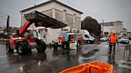 Des secouristes en action après le passage de la tempête Pedro en France, le 18 février 2026.