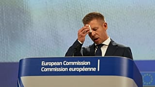 Hungary's Prime Minister Péter Magyar addresses the media at EU headquarters in Brussels, Friday, May 29, 2026. (AP Photo/Virginia Mayo)