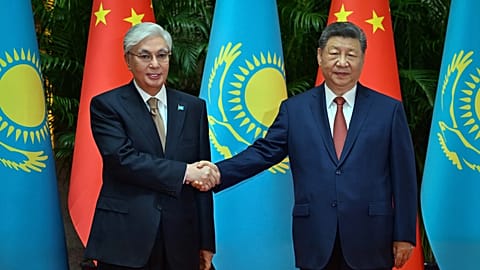 Kassym-Jomart Tokayev held talks with Chinese President Xi Jinping, 16 July 2026.